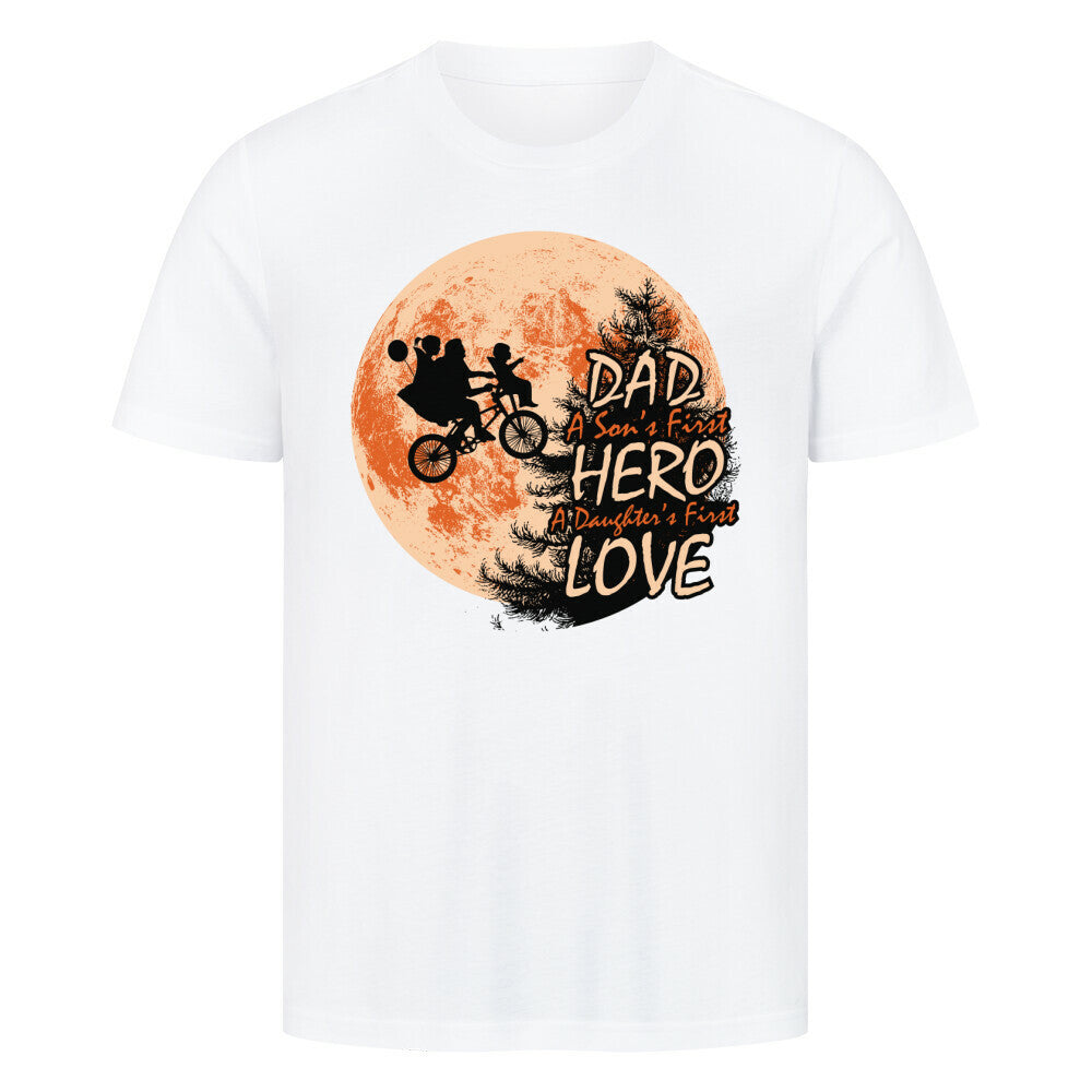 Premium T-Shirt Dad Love with hero and love message design.