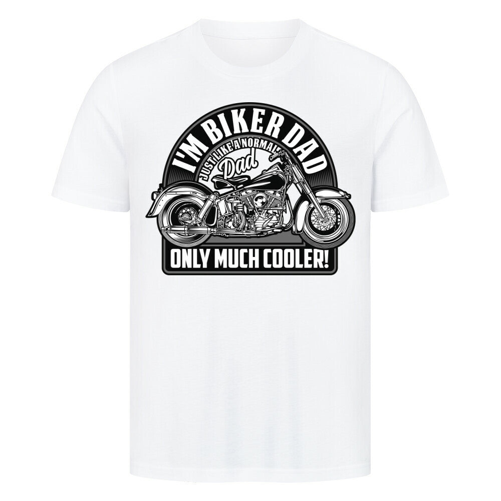 Premium T-Shirt Biker Dad with motorcycle graphic design.