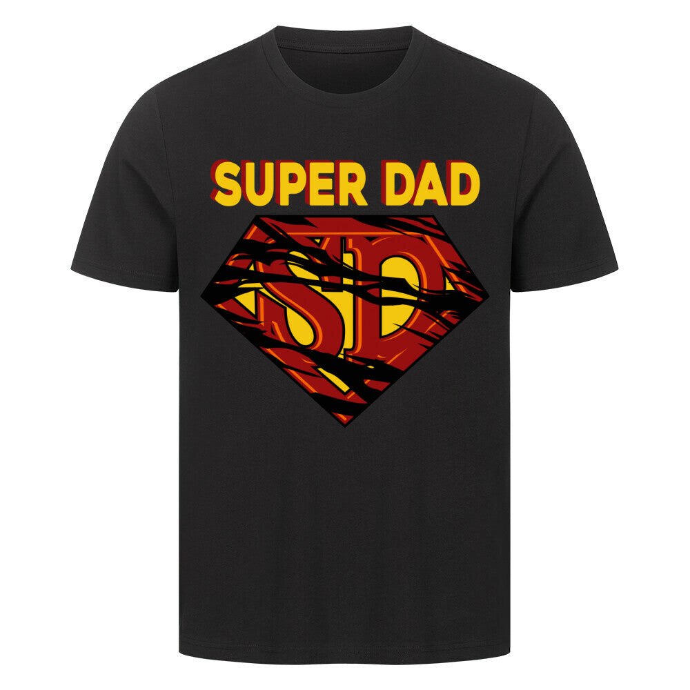 Premium T-Shirt with "Super Dad" logo design, black, 100% cotton.
