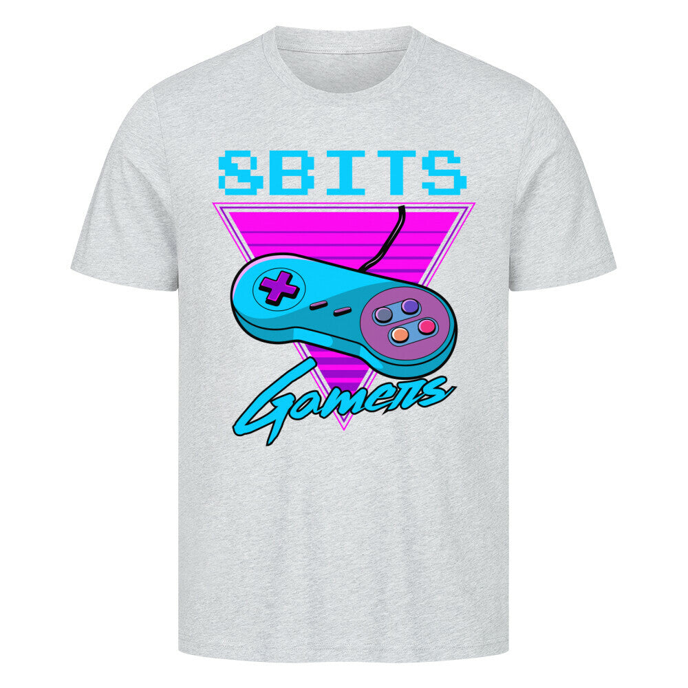 Premium T-Shirt 8 Bits Gamer design, featuring colorful retro game controller graphics.