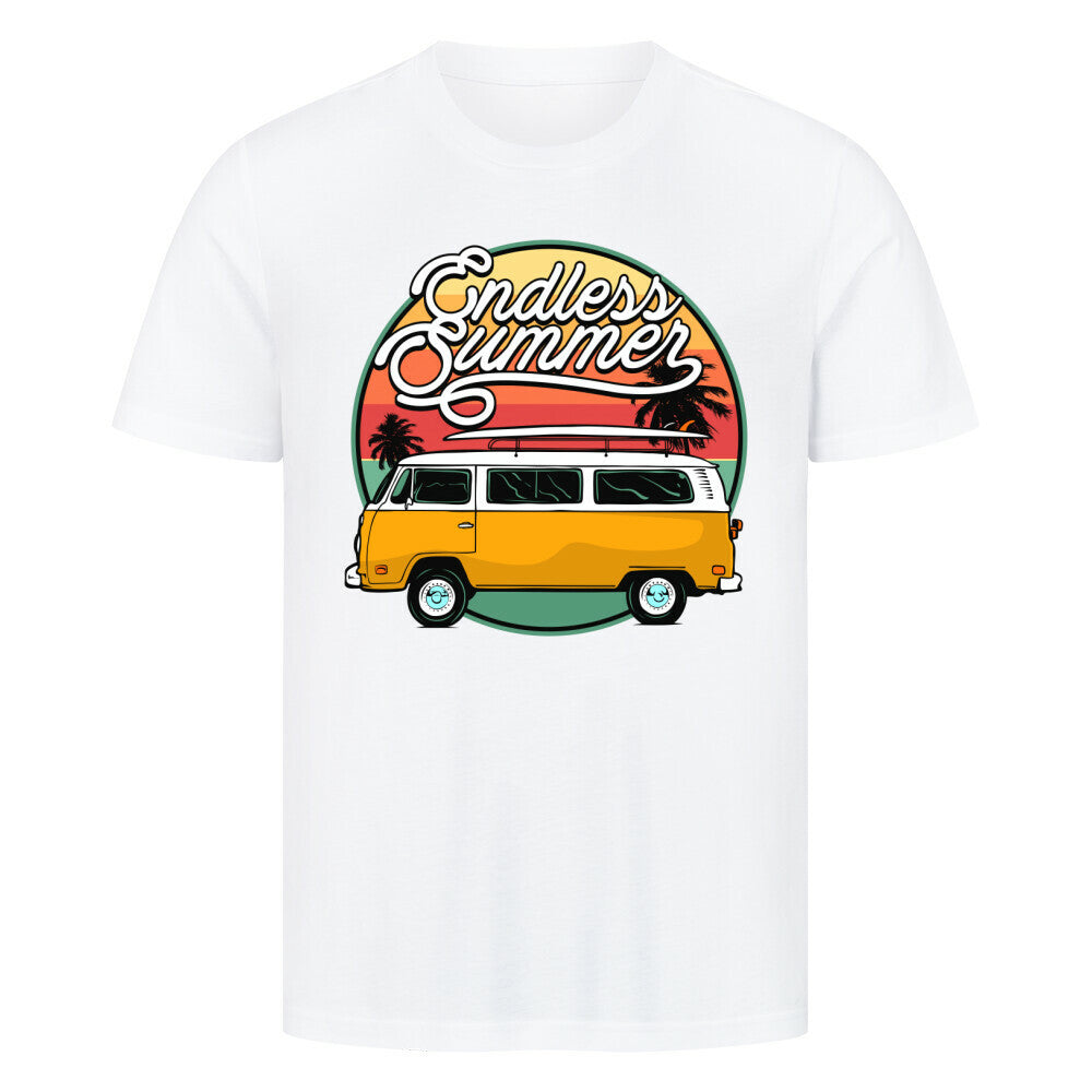 HigherBlanks Premium T-Shirt with colorful "Endless Summer" graphic design.
