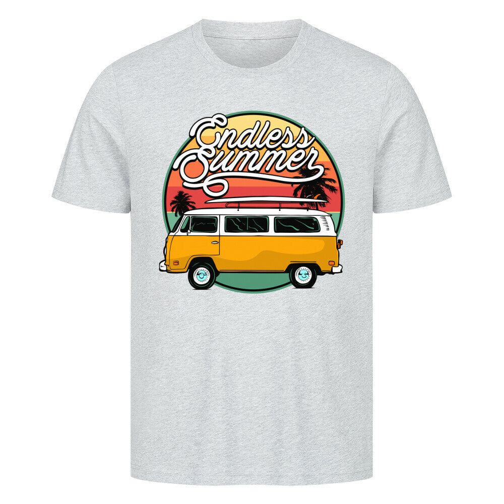 HigherBlanks Premium T-Shirt featuring Endless Summer design with a retro van graphic.