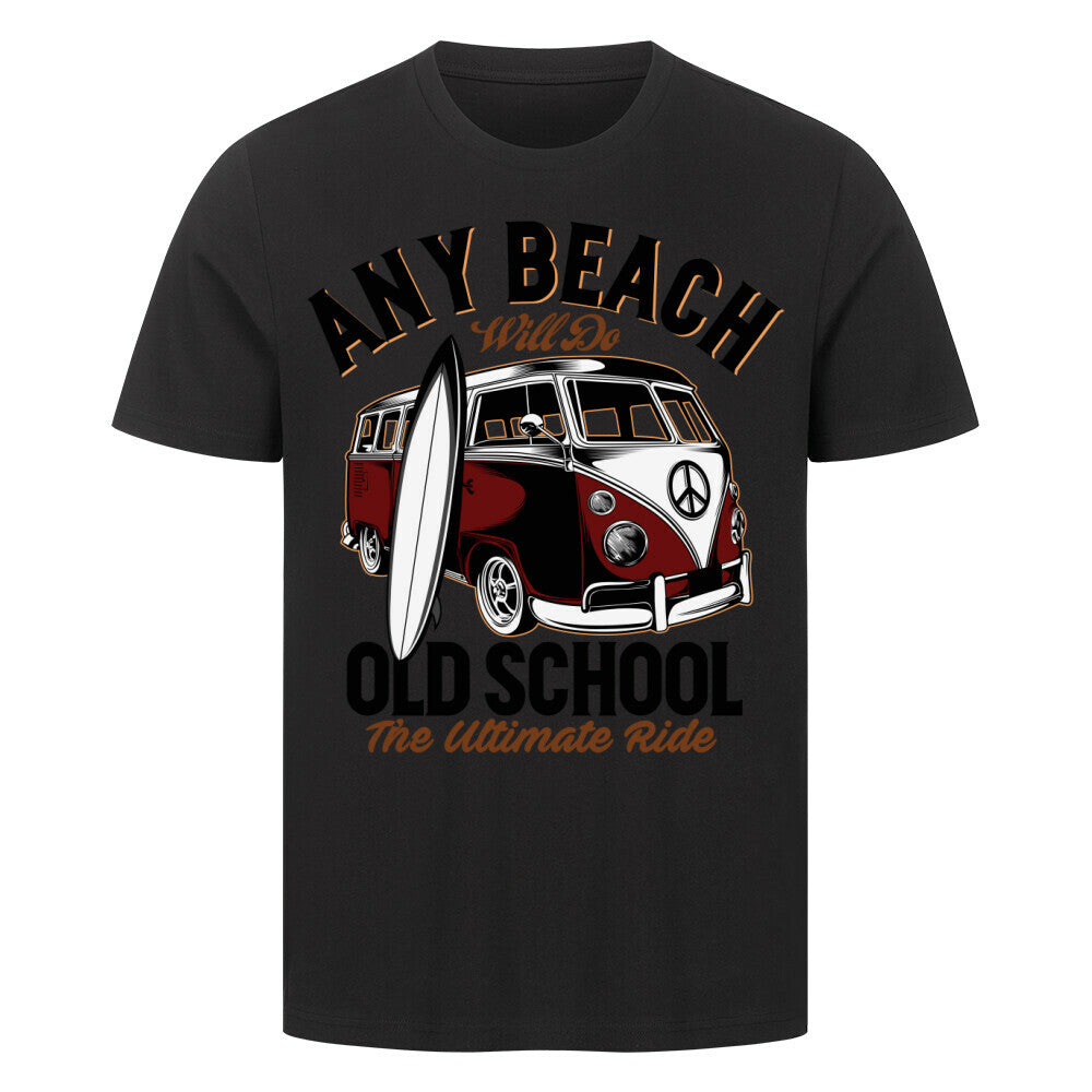 Premium T-Shirt Old School Bulli with classic design of van and surfboard.