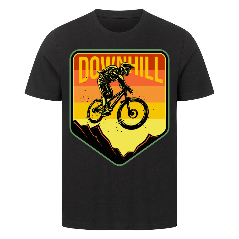 Premium T-Shirt with downhill MTB design, 100% cotton.
