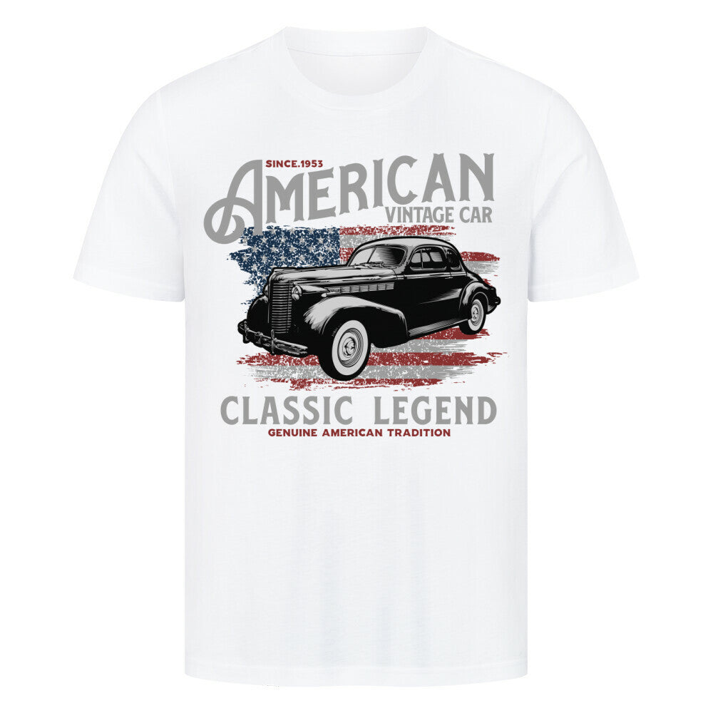 Premium T-shirt with vintage car design, comfortable fit.