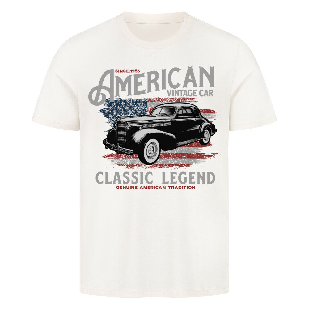 Premium T-Shirt with Vintage Car Graphic, Classic Legend Design