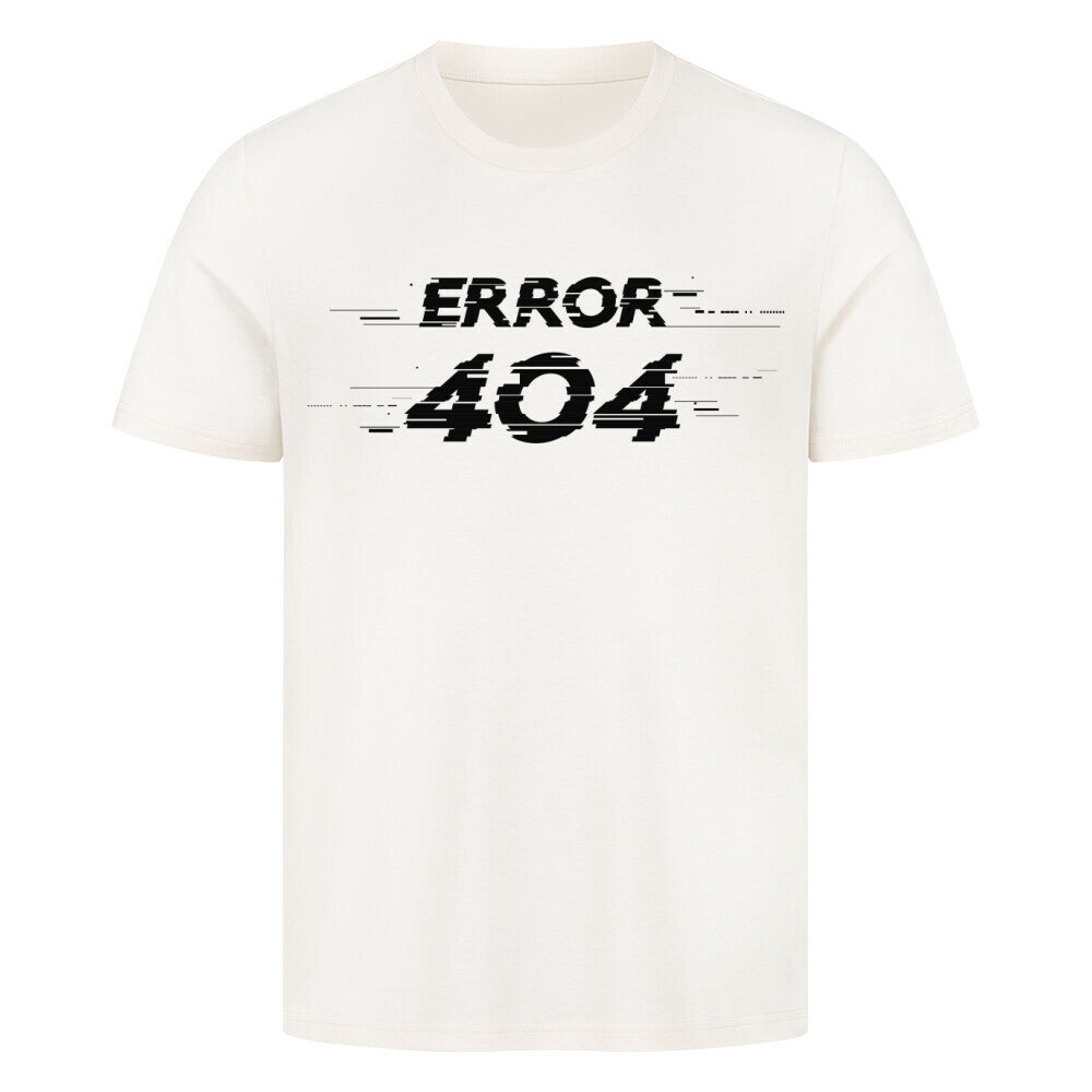 Premium T-Shirt Error 404 design on white cotton fabric.