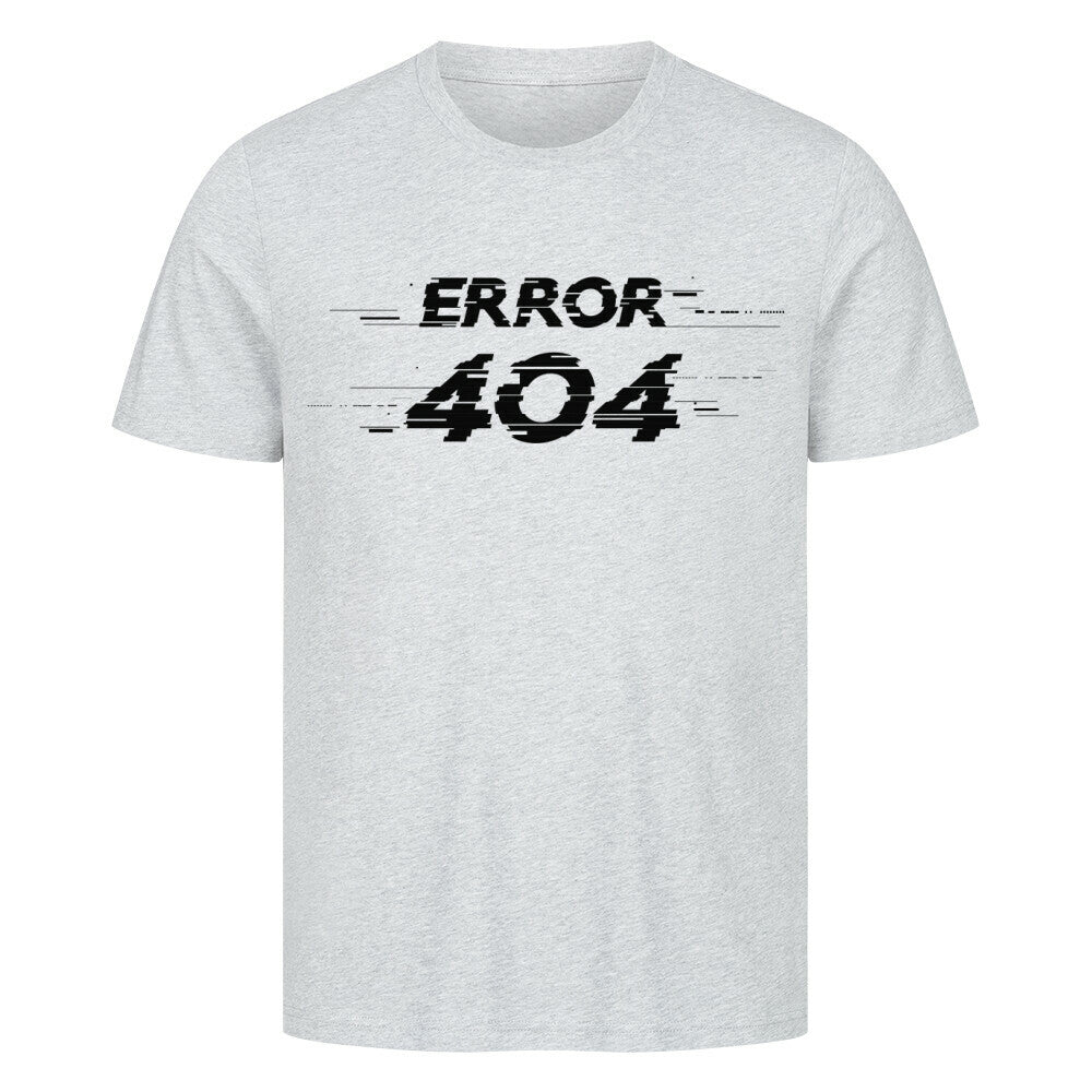 Premium T-Shirt Error 404 in gray with black glitch text design.