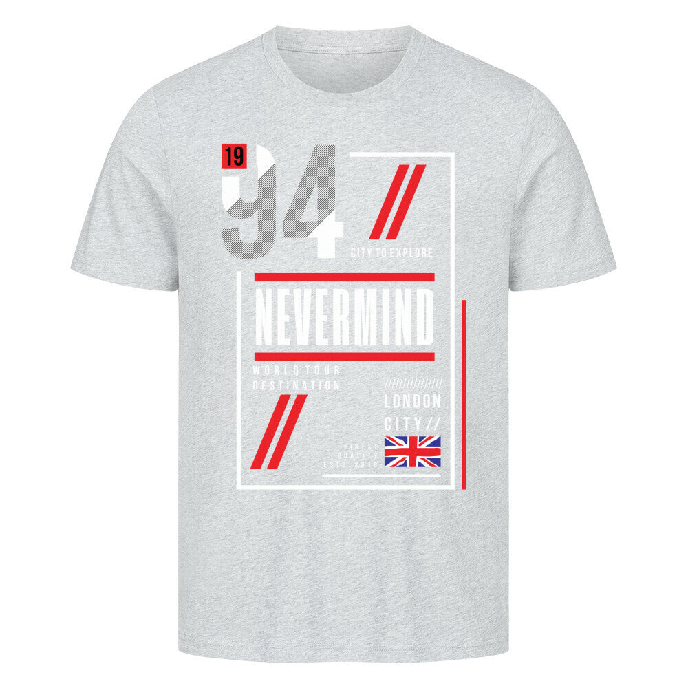 Premium T-Shirt England Nevermind 1994, 100% cotton, UK flag design.