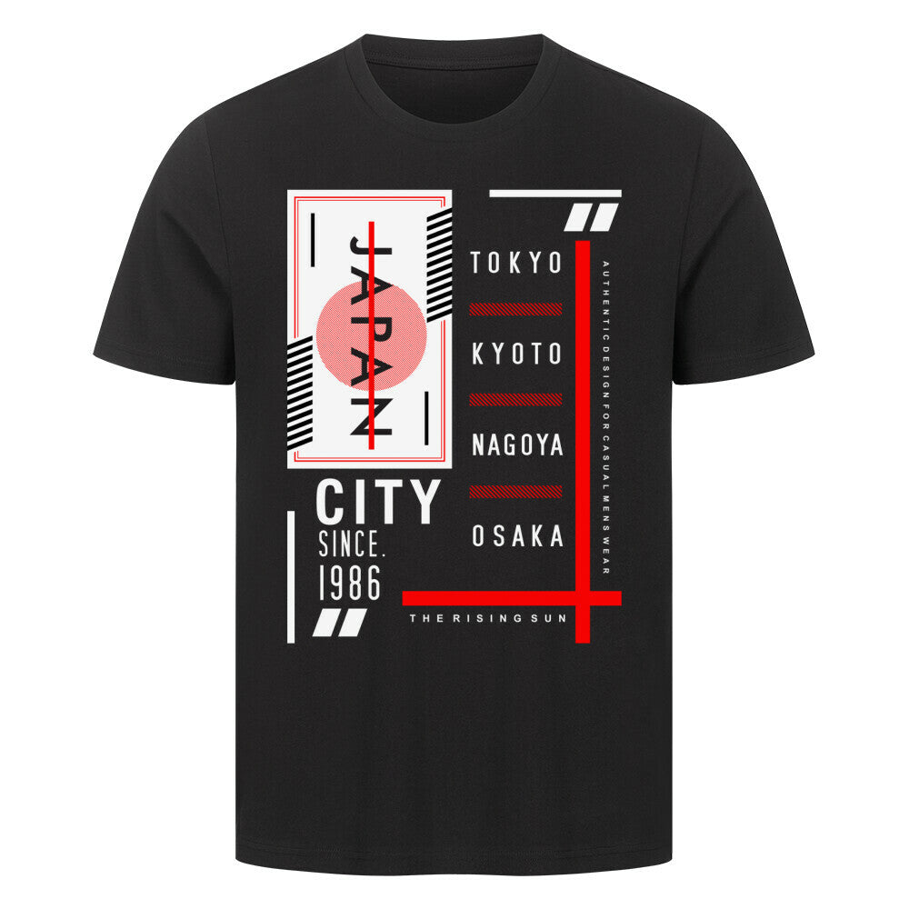Premium T-Shirt Japan City, black, since 1986 design, cotton fabric.