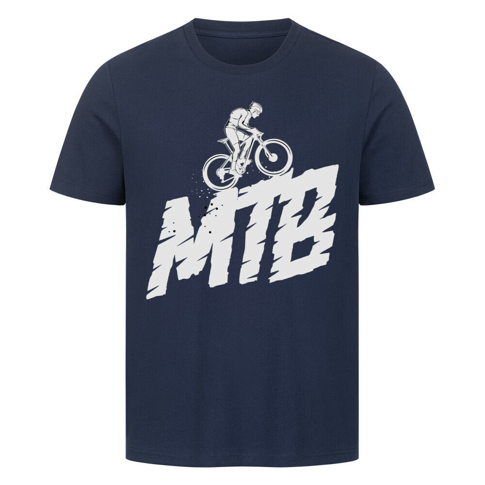Premium T-Shirt MTB in navy with mountain biking graphic design.