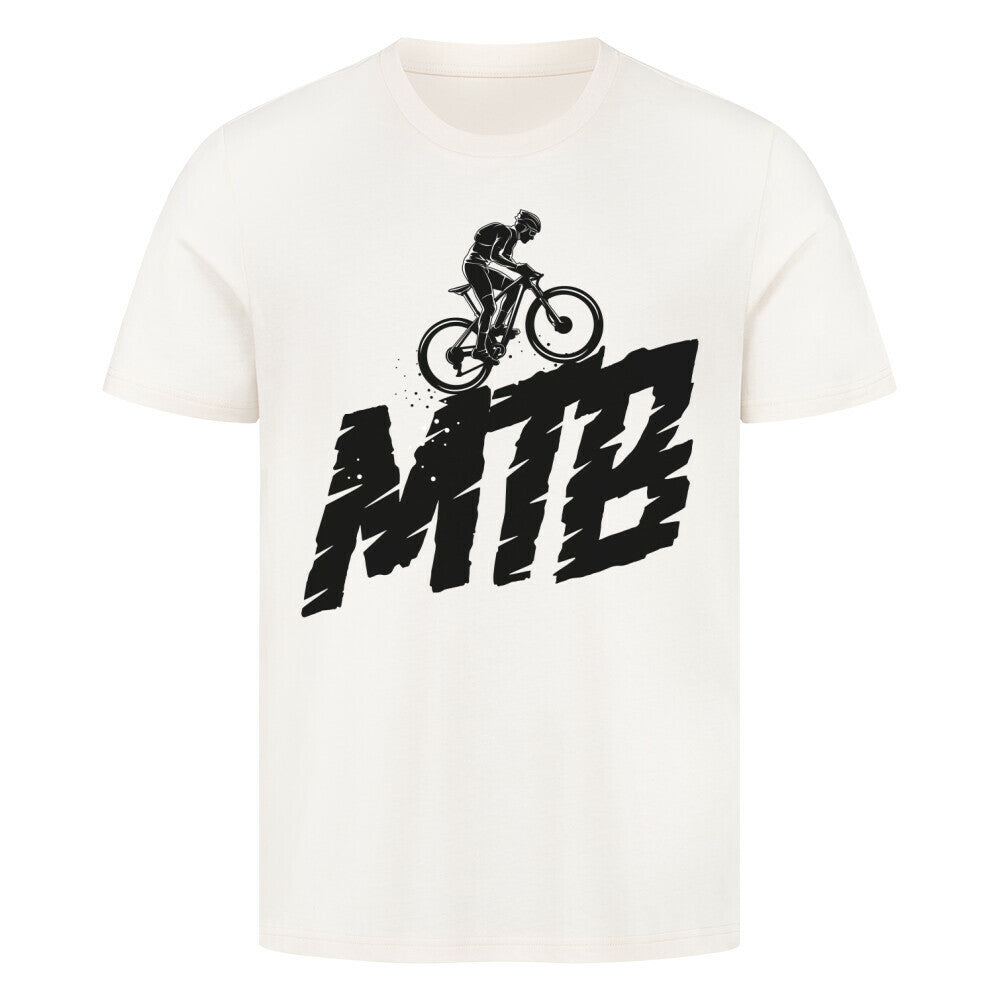 MTB premium T-shirt with cyclist graphic, 100% cotton, Türkiye-made.