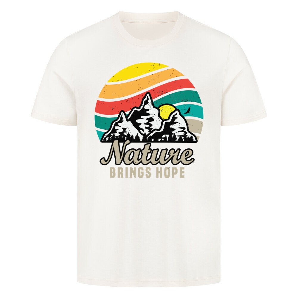 Premium T-Shirt with Nature Brings Hope design, made from 100% cotton.