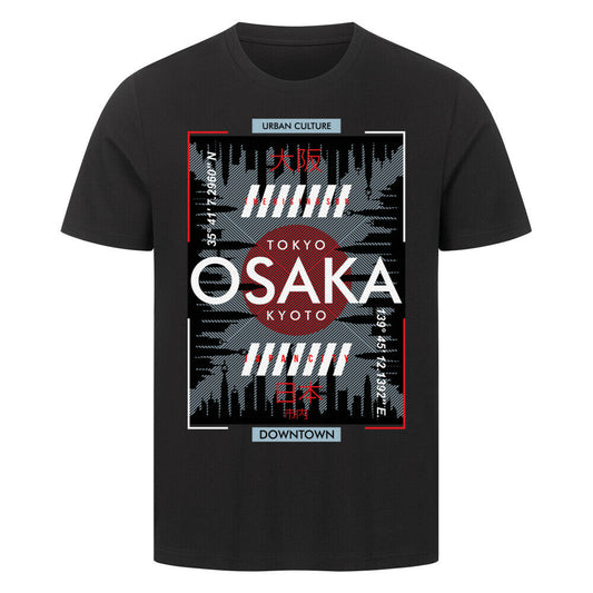 Premium black T-shirt featuring Japan Osaka Tokyo Kyoto design.