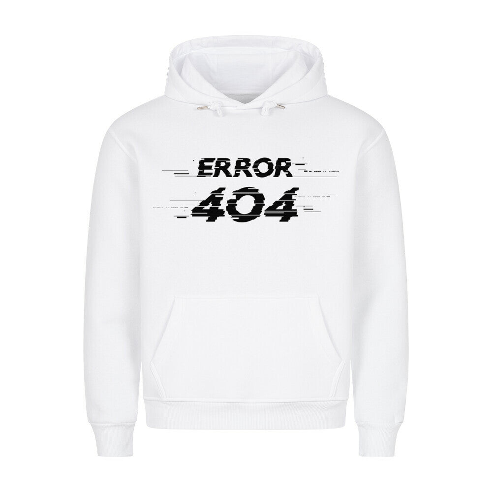 HigherBlanks Premium Hoodie Error 404 in white with "Error 404" text print.