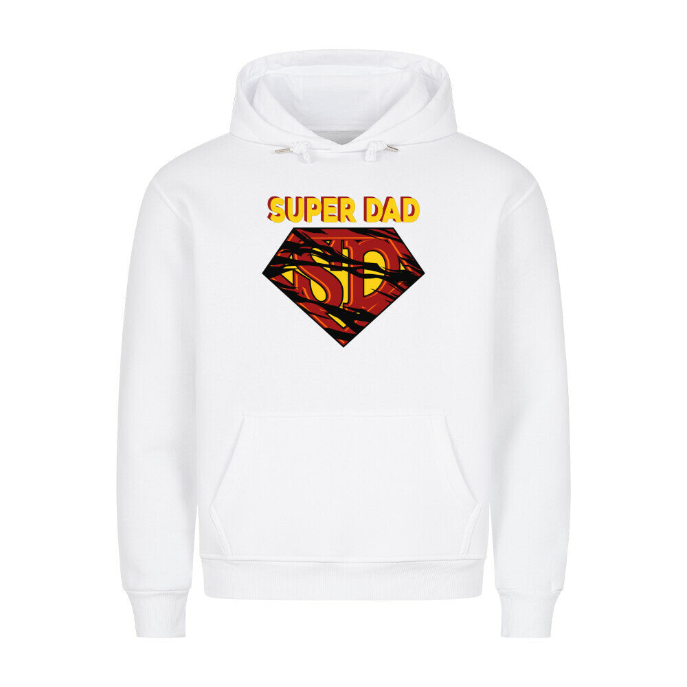 HigherBlanks Premium Hoodie Super Dad with logo, comfortable cotton-polyester blend.