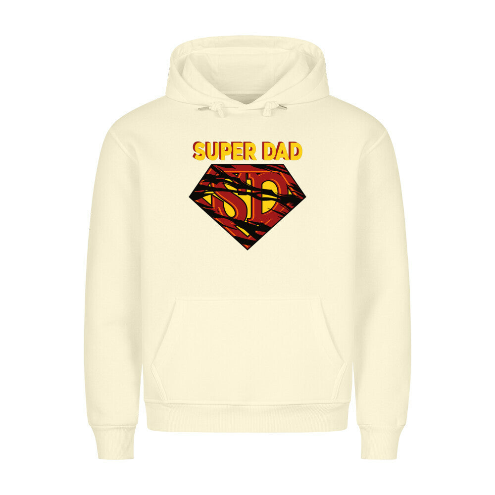 HigherBlanks Premium Hoodie with "Super Dad" logo in vibrant design.
