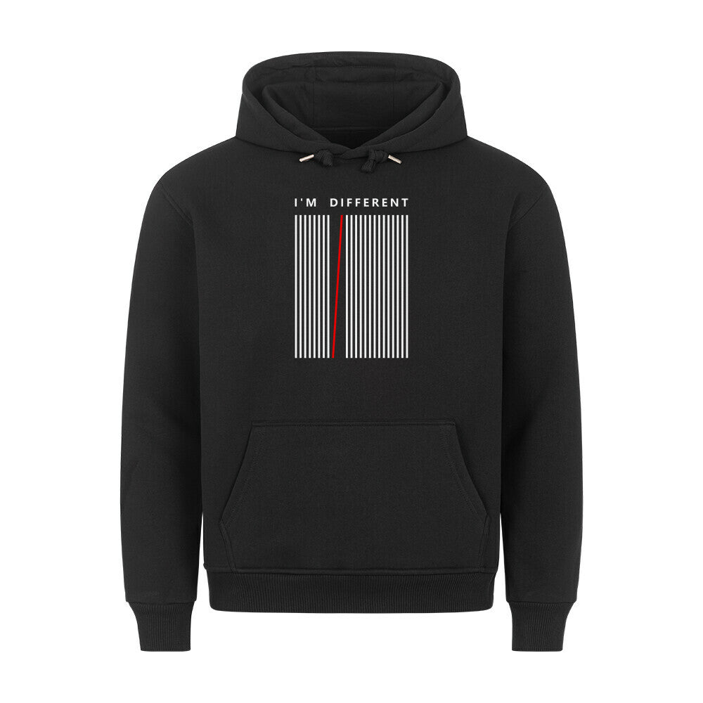 HigherBlanks Premium Hoodie I'm Different with front graphic and kangaroo pocket.