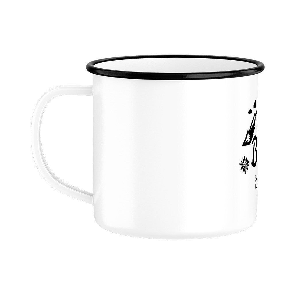Robuste Tasse im Retrolook mit schwarzem Rand für verschiedene Heißgetränke.
• aus Emaille
• 300 ml
Handspülung empfohlen. Geschirrspülmaschinen können die BeschicEmaille Tasse Der Berg Ruft