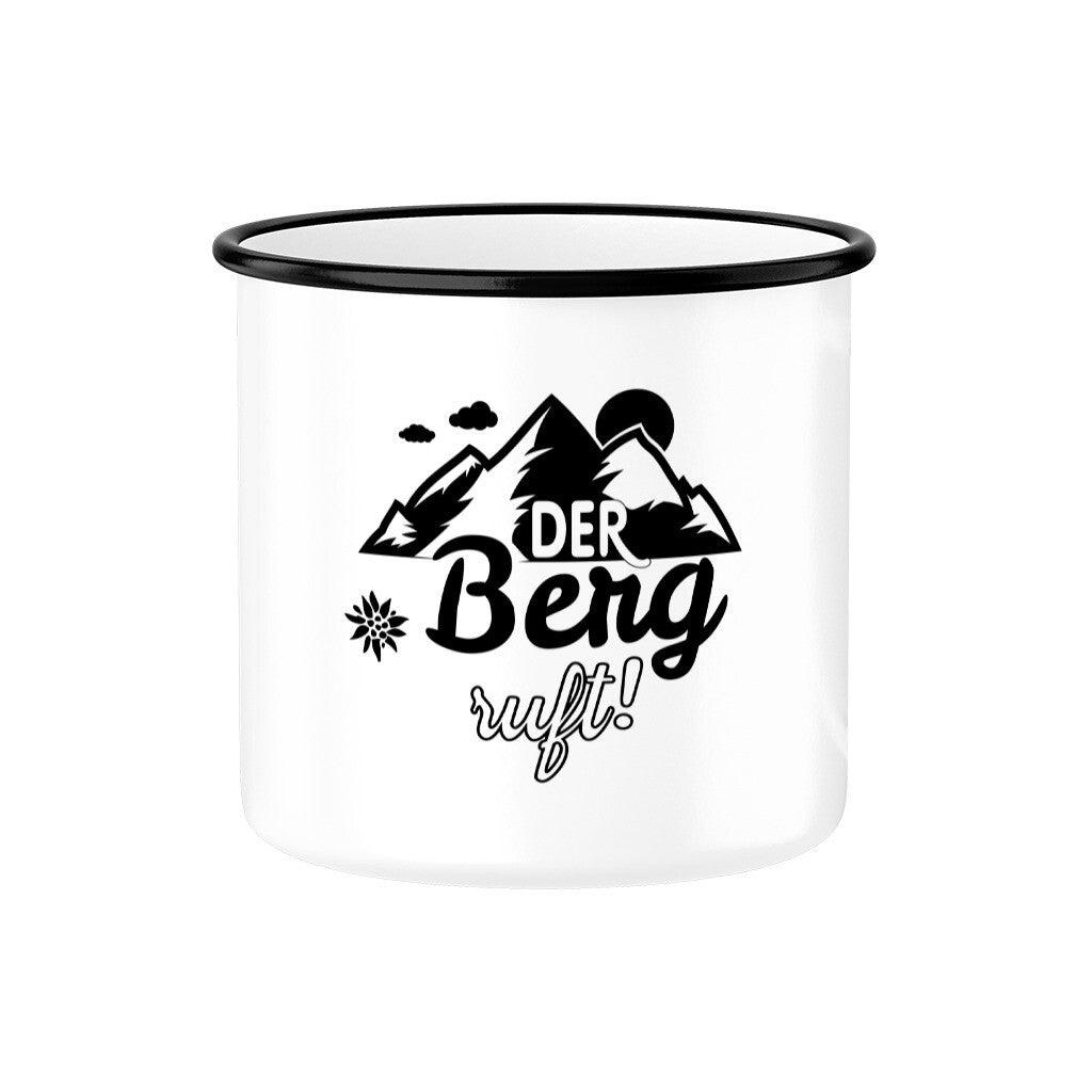 Robuste Tasse im Retrolook mit schwarzem Rand für verschiedene Heißgetränke.
• aus Emaille
• 300 ml
Handspülung empfohlen. Geschirrspülmaschinen können die BeschicEmaille Tasse Der Berg Ruft
