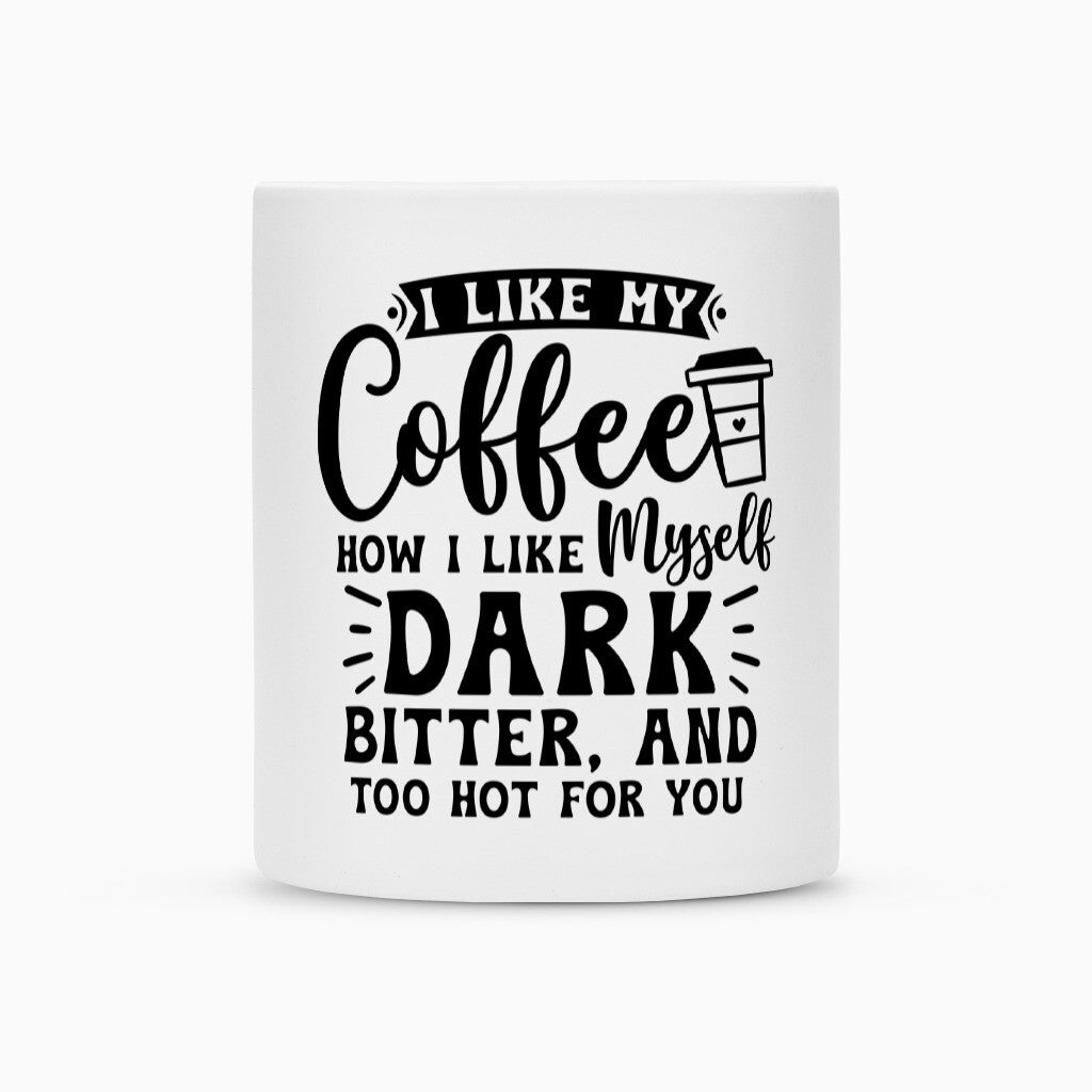 Klassische Tasse für Heißgetränke jeder Art.
• Sublimationstasse mit Duraglaze®-Beschichtung
• Keramik
• Matt-weiß
Handspülung empfohlen. Geschirrspülmaschinen könTasse Dark and Hot