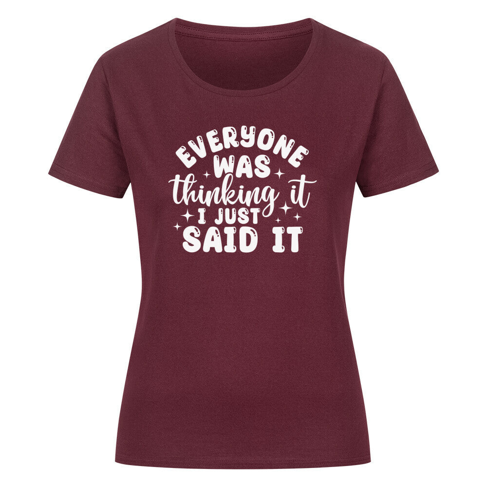 Classic Organic Shirt for Women with Text Print